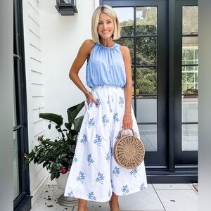 Anthropologie Jacquie the label Leslie Embroidered Midi Skirt